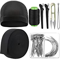 Kit de Inicio de Fabricación de Pelucas DIY- Gorro de Peluca- Banda de Peluca Negra Carrete de Correa Elástica con 70…